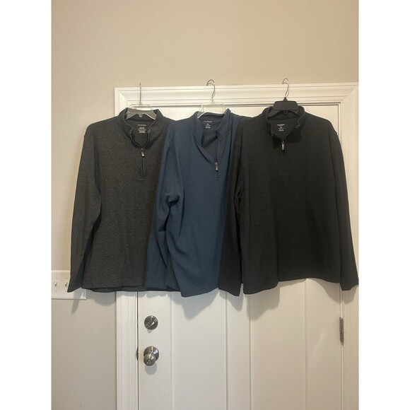 Lot Of 3 Van Heusen Sweater Men’s XL Multicolor Classic Fit Long Sleeve 1/4 Zip - Picture 1 of 6